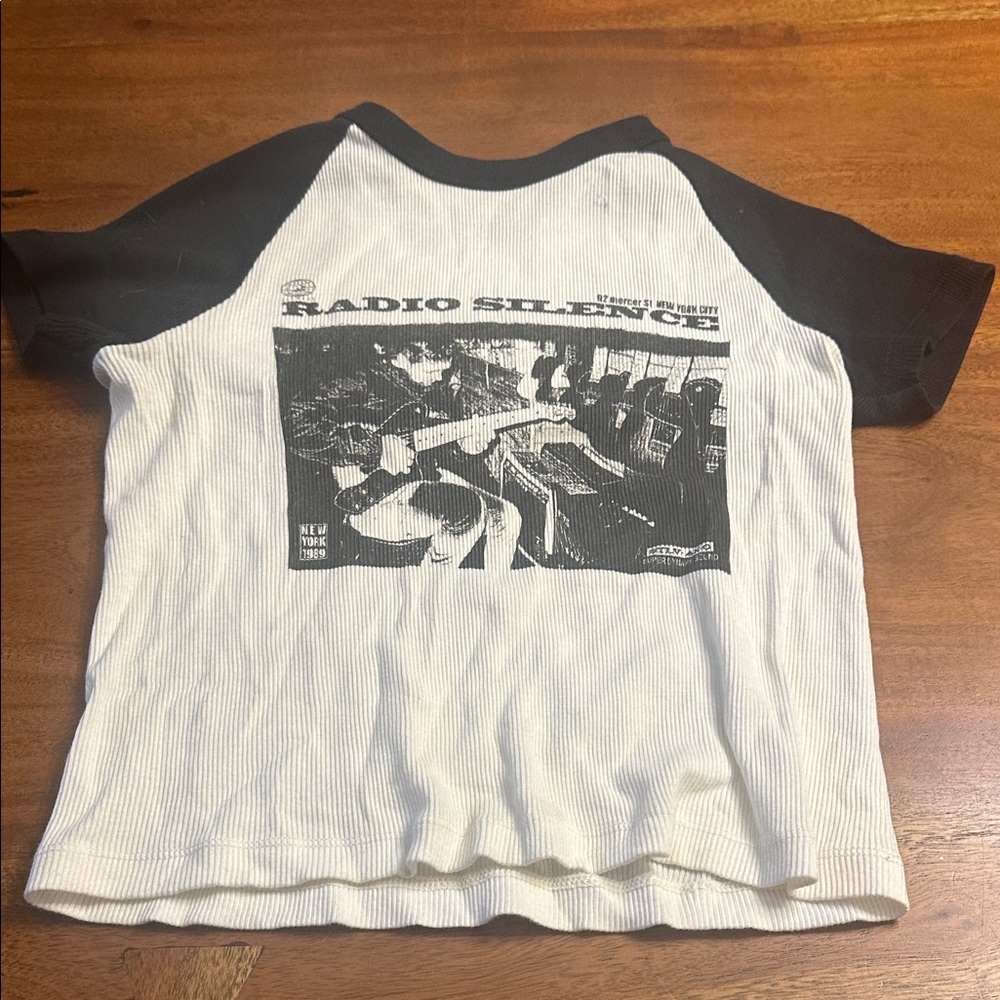 Brandy Melville Black and White Cotton Top